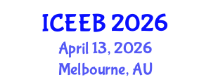International Conference on Ecology and Environmental Biology (ICEEB) April 13, 2026 - Melbourne, Australia International Conference on Ecology and Environmental Biology (ICEEB) April 13, 2026 - Melbourne, Australia