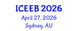 International Conference on Ecology and Environmental Biology (ICEEB) April 27, 2026 - Sydney, Australia International Conference on Ecology and Environmental Biology (ICEEB) April 27, 2026 - Sydney, Australia