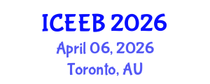 International Conference on Ecology and Environmental Biology (ICEEB) April 06, 2026 - Toronto, Australia International Conference on Ecology and Environmental Biology (ICEEB) April 06, 2026 - Toronto, Australia