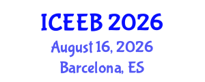 International Conference on Ecology and Environmental Biology (ICEEB) August 16, 2026 - Barcelona, Spain International Conference on Ecology and Environmental Biology (ICEEB) August 16, 2026 - Barcelona, Spain