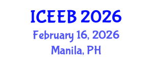 International Conference on Ecology and Environmental Biology (ICEEB) February 16, 2026 - Manila, Philippines International Conference on Ecology and Environmental Biology (ICEEB) February 16, 2026 - Manila, Philippines