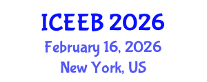 International Conference on Ecology and Environmental Biology (ICEEB) February 16, 2026 - New York, United States International Conference on Ecology and Environmental Biology (ICEEB) February 16, 2026 - New York, United States