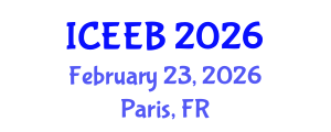 International Conference on Ecology and Environmental Biology (ICEEB) February 23, 2026 - Paris, France International Conference on Ecology and Environmental Biology (ICEEB) February 23, 2026 - Paris, France