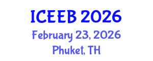 International Conference on Ecology and Environmental Biology (ICEEB) February 23, 2026 - Phuket, Thailand International Conference on Ecology and Environmental Biology (ICEEB) February 23, 2026 - Phuket, Thailand