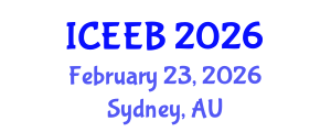 International Conference on Ecology and Environmental Biology (ICEEB) February 23, 2026 - Sydney, Australia International Conference on Ecology and Environmental Biology (ICEEB) February 23, 2026 - Sydney, Australia