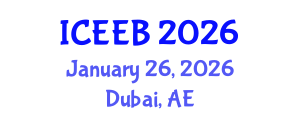 International Conference on Ecology and Environmental Biology (ICEEB) January 26, 2026 - Dubai, United Arab Emirates International Conference on Ecology and Environmental Biology (ICEEB) January 26, 2026 - Dubai, United Arab Emirates