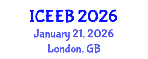 International Conference on Ecology and Environmental Biology (ICEEB) January 21, 2026 - London, United Kingdom