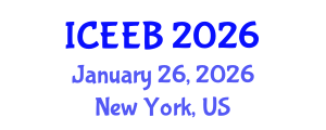 International Conference on Ecology and Environmental Biology (ICEEB) January 26, 2026 - New York, United States International Conference on Ecology and Environmental Biology (ICEEB) January 26, 2026 - New York, United States