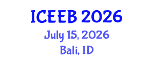 International Conference on Ecology and Environmental Biology (ICEEB) July 15, 2026 - Bali, Indonesia International Conference on Ecology and Environmental Biology (ICEEB) July 15, 2026 - Bali, Indonesia