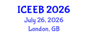 International Conference on Ecology and Environmental Biology (ICEEB) July 26, 2026 - London, United Kingdom International Conference on Ecology and Environmental Biology (ICEEB) July 26, 2026 - London, United Kingdom