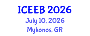 International Conference on Ecology and Environmental Biology (ICEEB) July 10, 2026 - Mykonos, Greece International Conference on Ecology and Environmental Biology (ICEEB) July 10, 2026 - Mykonos, Greece