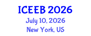 International Conference on Ecology and Environmental Biology (ICEEB) July 10, 2026 - New York, United States International Conference on Ecology and Environmental Biology (ICEEB) July 10, 2026 - New York, United States