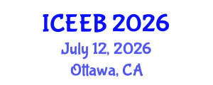 International Conference on Ecology and Environmental Biology (ICEEB) July 12, 2026 - Ottawa, Canada International Conference on Ecology and Environmental Biology (ICEEB) July 12, 2026 - Ottawa, Canada