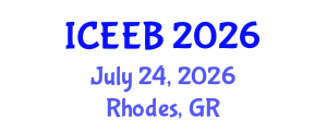 International Conference on Ecology and Environmental Biology (ICEEB) July 24, 2026 - Rhodes, Greece International Conference on Ecology and Environmental Biology (ICEEB) July 24, 2026 - Rhodes, Greece