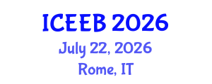 International Conference on Ecology and Environmental Biology (ICEEB) July 22, 2026 - Rome, Italy International Conference on Ecology and Environmental Biology (ICEEB) July 22, 2026 - Rome, Italy