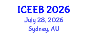 International Conference on Ecology and Environmental Biology (ICEEB) July 28, 2026 - Sydney, Australia International Conference on Ecology and Environmental Biology (ICEEB) July 28, 2026 - Sydney, Australia