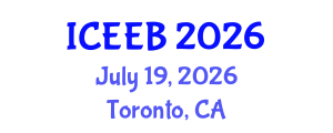 International Conference on Ecology and Environmental Biology (ICEEB) July 19, 2026 - Toronto, Canada International Conference on Ecology and Environmental Biology (ICEEB) July 19, 2026 - Toronto, Canada