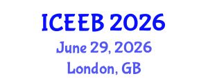 International Conference on Ecology and Environmental Biology (ICEEB) June 29, 2026 - London, United Kingdom International Conference on Ecology and Environmental Biology (ICEEB) June 29, 2026 - London, United Kingdom