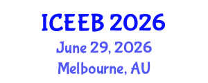 International Conference on Ecology and Environmental Biology (ICEEB) June 29, 2026 - Melbourne, Australia International Conference on Ecology and Environmental Biology (ICEEB) June 29, 2026 - Melbourne, Australia