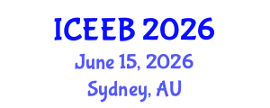 International Conference on Ecology and Environmental Biology (ICEEB) June 15, 2026 - Sydney, Australia International Conference on Ecology and Environmental Biology (ICEEB) June 15, 2026 - Sydney, Australia