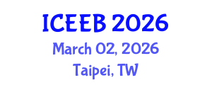 International Conference on Ecology and Environmental Biology (ICEEB) March 02, 2026 - Taipei, Taiwan International Conference on Ecology and Environmental Biology (ICEEB) March 02, 2026 - Taipei, Taiwan