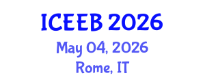 International Conference on Ecology and Environmental Biology (ICEEB) May 04, 2026 - Rome, Italy International Conference on Ecology and Environmental Biology (ICEEB) May 04, 2026 - Rome, Italy
