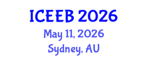 International Conference on Ecology and Environmental Biology (ICEEB) May 11, 2026 - Sydney, Australia International Conference on Ecology and Environmental Biology (ICEEB) May 11, 2026 - Sydney, Australia