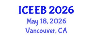 International Conference on Ecology and Environmental Biology (ICEEB) May 18, 2026 - Vancouver, Canada International Conference on Ecology and Environmental Biology (ICEEB) May 18, 2026 - Vancouver, Canada