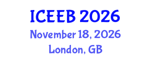 International Conference on Ecology and Environmental Biology (ICEEB) November 18, 2026 - London, United Kingdom International Conference on Ecology and Environmental Biology (ICEEB) November 18, 2026 - London, United Kingdom