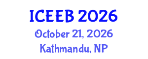International Conference on Ecology and Environmental Biology (ICEEB) October 21, 2026 - Kathmandu, Nepal International Conference on Ecology and Environmental Biology (ICEEB) October 21, 2026 - Kathmandu, Nepal