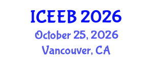 International Conference on Ecology and Environmental Biology (ICEEB) October 25, 2026 - Vancouver, Canada International Conference on Ecology and Environmental Biology (ICEEB) October 25, 2026 - Vancouver, Canada