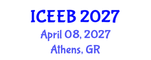 International Conference on Ecology and Environmental Biology (ICEEB) April 08, 2027 - Athens, Greece International Conference on Ecology and Environmental Biology (ICEEB) April 08, 2027 - Athens, Greece