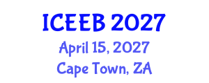 International Conference on Ecology and Environmental Biology (ICEEB) April 15, 2027 - Cape Town, South Africa International Conference on Ecology and Environmental Biology (ICEEB) April 15, 2027 - Cape Town, South Africa