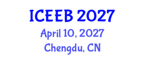 International Conference on Ecology and Environmental Biology (ICEEB) April 10, 2027 - Chengdu, China International Conference on Ecology and Environmental Biology (ICEEB) April 10, 2027 - Chengdu, China