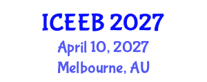 International Conference on Ecology and Environmental Biology (ICEEB) April 10, 2027 - Melbourne, Australia International Conference on Ecology and Environmental Biology (ICEEB) April 10, 2027 - Melbourne, Australia
