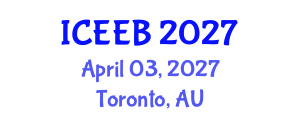 International Conference on Ecology and Environmental Biology (ICEEB) April 03, 2027 - Toronto, Australia International Conference on Ecology and Environmental Biology (ICEEB) April 03, 2027 - Toronto, Australia