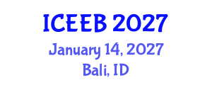 International Conference on Ecology and Environmental Biology (ICEEB) January 14, 2027 - Bali, Indonesia International Conference on Ecology and Environmental Biology (ICEEB) January 14, 2027 - Bali, Indonesia
