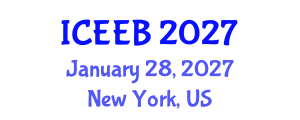 International Conference on Ecology and Environmental Biology (ICEEB) January 28, 2027 - New York, United States International Conference on Ecology and Environmental Biology (ICEEB) January 28, 2027 - New York, United States