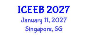 International Conference on Ecology and Environmental Biology (ICEEB) January 11, 2027 - Singapore, Singapore International Conference on Ecology and Environmental Biology (ICEEB) January 11, 2027 - Singapore, Singapore