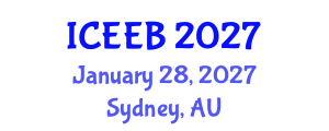 International Conference on Ecology and Environmental Biology (ICEEB) January 28, 2027 - Sydney, Australia International Conference on Ecology and Environmental Biology (ICEEB) January 28, 2027 - Sydney, Australia