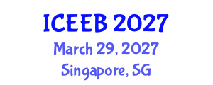 International Conference on Ecology and Environmental Biology (ICEEB) March 29, 2027 - Singapore, Singapore International Conference on Ecology and Environmental Biology (ICEEB) March 29, 2027 - Singapore, Singapore