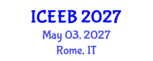 International Conference on Ecology and Environmental Biology (ICEEB) May 03, 2027 - Rome, Italy International Conference on Ecology and Environmental Biology (ICEEB) May 03, 2027 - Rome, Italy