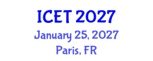 International Conference on Ecology and Transportation (ICET) January 25, 2027 - Paris, France International Conference on Ecology and Transportation (ICET) January 25, 2027 - Paris, France