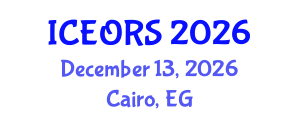 International Conference on Econometrics, Operations Research and Statistics (ICEORS) December 13, 2026 - Cairo, Egypt International Conference on Econometrics, Operations Research and Statistics (ICEORS) December 13, 2026 - Cairo, Egypt