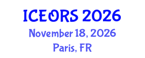 International Conference on Econometrics, Operations Research and Statistics (ICEORS) November 18, 2026 - Paris, France