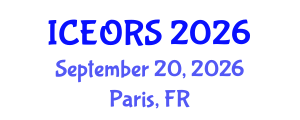 International Conference on Econometrics, Operations Research and Statistics (ICEORS) September 20, 2026 - Paris, France