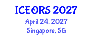 International Conference on Econometrics, Operations Research and Statistics (ICEORS) April 24, 2027 - Singapore, Singapore International Conference on Econometrics, Operations Research and Statistics (ICEORS) April 24, 2027 - Singapore, Singapore