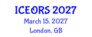 International Conference on Econometrics, Operations Research and Statistics (ICEORS) March 15, 2027 - London, United Kingdom International Conference on Econometrics, Operations Research and Statistics (ICEORS) March 15, 2027 - London, United Kingdom