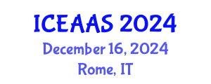 International Conference on Economic and Administrative Sciences (ICEAAS) December 16, 2024 - Rome, Italy
