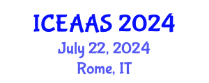 International Conference on Economic and Administrative Sciences (ICEAAS) July 22, 2024 - Rome, Italy
